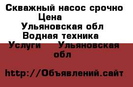 Скважный насос срочно › Цена ­ 3 000 - Ульяновская обл. Водная техника » Услуги   . Ульяновская обл.